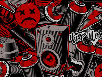 Hip Hop Beats Graffiti Vinyl Wrap Pattern~Rwraps Series 914 Digitally Printed Vinyl Wrap~0