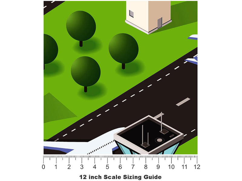 Hit the Runway Cityscape Vinyl Film Pattern Size 12 inch Scale~Rwraps Hit the Runway Cityscape Sizing Chart~3