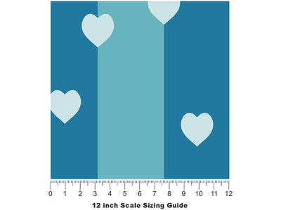 Hole Punched Heart Vinyl Film Pattern Size 12 inch Scale~Rwraps Hole Punched Heart Sizing Chart~2
