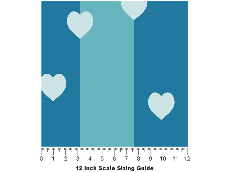 Hole Punched Heart Vinyl Film Pattern Size 12 inch Scale~Rwraps Hole Punched Heart Sizing Chart~2