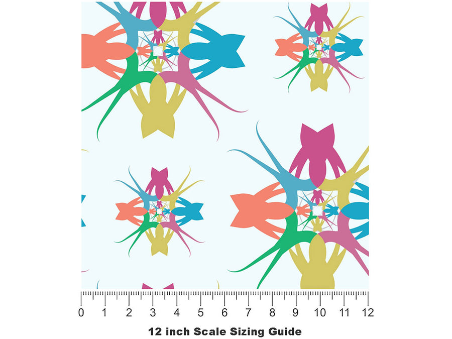 Holiday Party Abstract Vinyl Film Pattern Size 12 inch Scale~Rwraps Holiday Party Abstract Sizing Chart~2