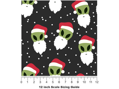 Holly Jolly Science Fiction Vinyl Film Pattern Size 12 inch Scale~Rwraps Holly Jolly Science Fiction Sizing Chart~2