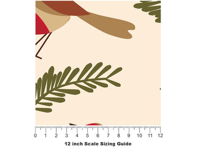 Holly Jolly Birds Vinyl Film Pattern Size 12 inch Scale~Rwraps Holly Jolly Birds Sizing Chart~2