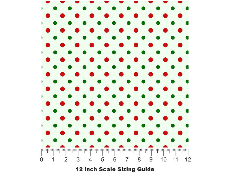 Holly Jolly Polka Dot Vinyl Film Pattern Size 12 inch Scale~Rwraps Holly Jolly Polka Dot Sizing Chart~2