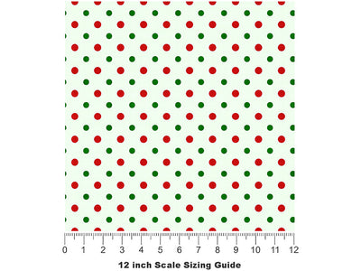 Holly Jolly Polka Dot Vinyl Film Pattern Size 12 inch Scale~Rwraps Holly Jolly Polka Dot Sizing Chart~2