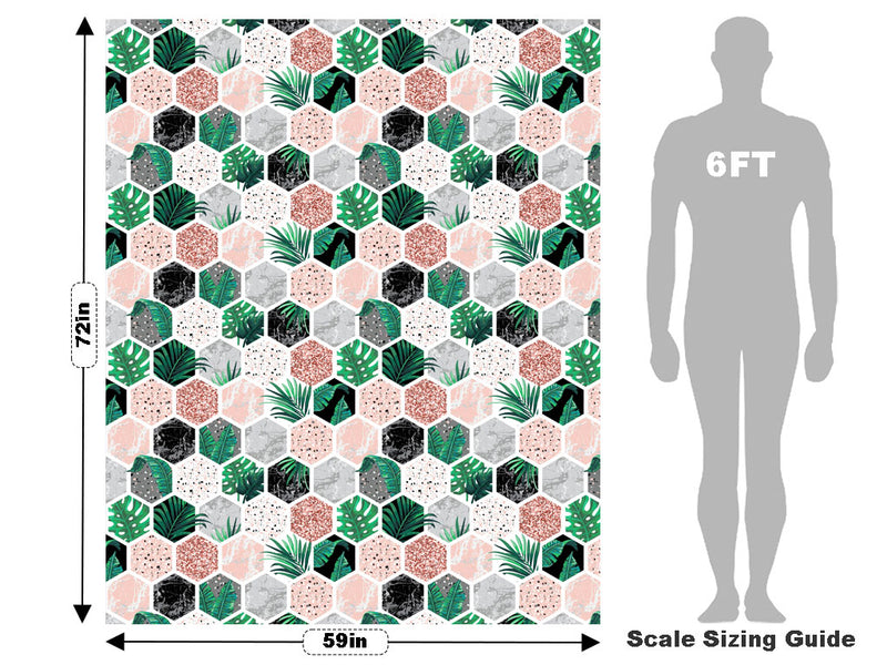 Hollyhock Hexagonal Tile Vehicle Wrap Scale~Rwraps Series 914 Hollyhock Hexagonal Tile Measurements~2