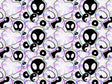 Holographic Aliens Sticker Bomb Vinyl Wrap Pattern~Rwraps Series 914 Digitally Printed Vinyl Wrap~0