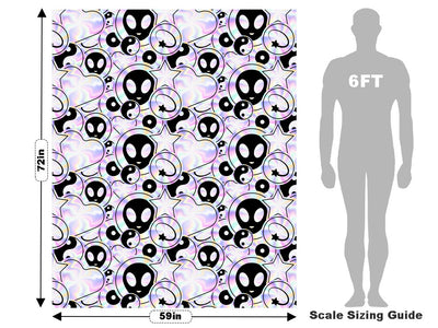 Holographic Aliens Sticker Bomb Vehicle Wrap Scale~Rwraps Series 914 Holographic Aliens Sticker Bomb Measurements~2