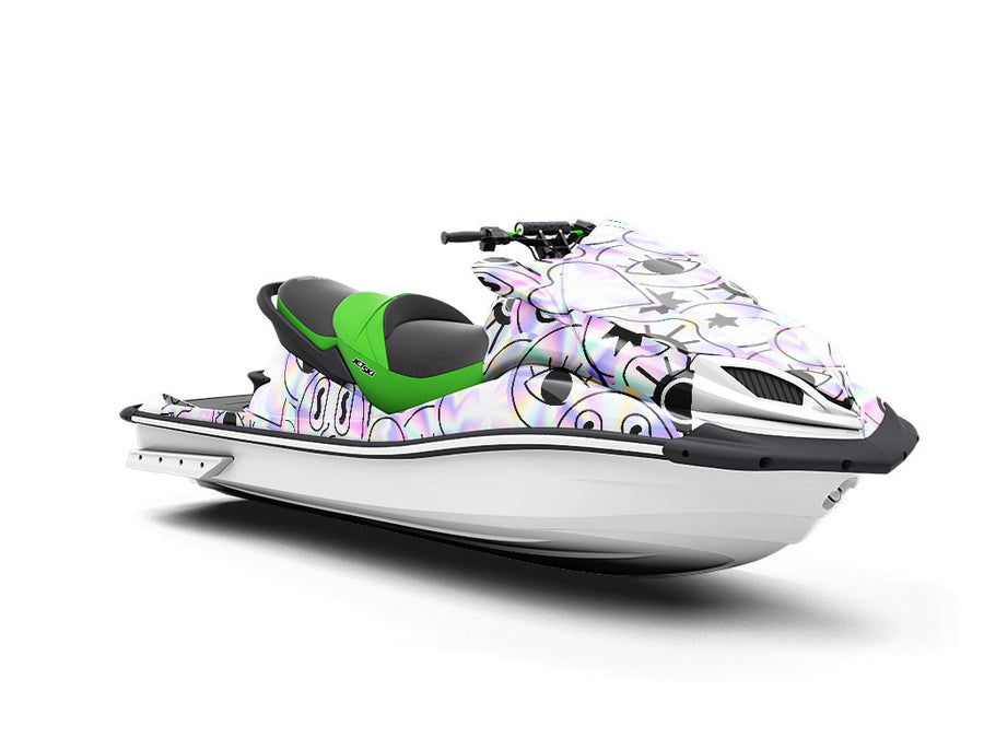Holographic Earth Sticker Bomb Jet Ski Vinyl Customized Wrap