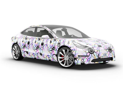 Holographic Earth Sticker Bomb Vehicle Vinyl Wrap