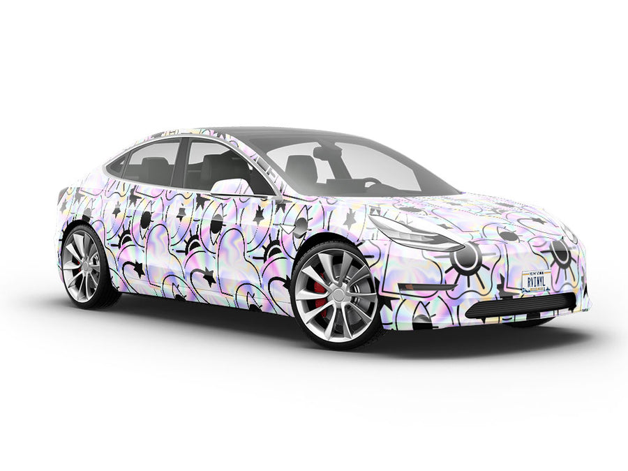 Holographic Earth Sticker Bomb Vehicle Vinyl Wrap