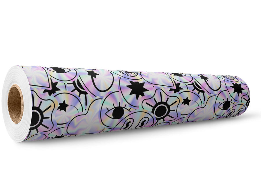 Holographic Earth Sticker Bomb Wrap Film Wholesale Roll~Rwraps Series 914 Digitally Printed Vinyl Roll~5
