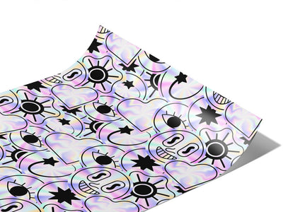 Holographic Earth Sticker Bomb Vinyl Wraps~Rwraps Series 914 Digitally Printed Vinyl Wrap~1