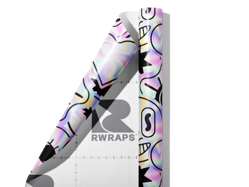 Holographic Earth Sticker Bomb Wrap Film Sheets~Rwraps Series 914 Holographic Earth Sticker Bomb Scrolled Sheet~4