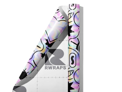Holographic Earth Sticker Bomb Wrap Film Sheets~Rwraps Series 914 Holographic Earth Sticker Bomb Scrolled Sheet~4