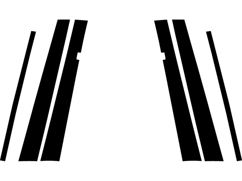 honda accord 1990-1993 (sedan) Carbon Fiber Pillar Trim Diagram