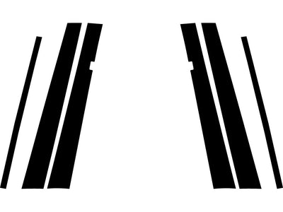 honda accord 1990-1993 (sedan) Matte Black Pillar Trim Diagram