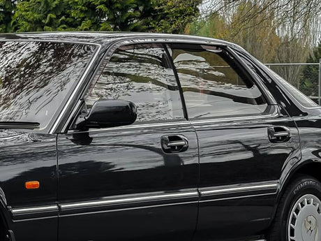 honda accord 1990-1993 (sedan) Brushed Aluminum Black Pillar Cover Diagram