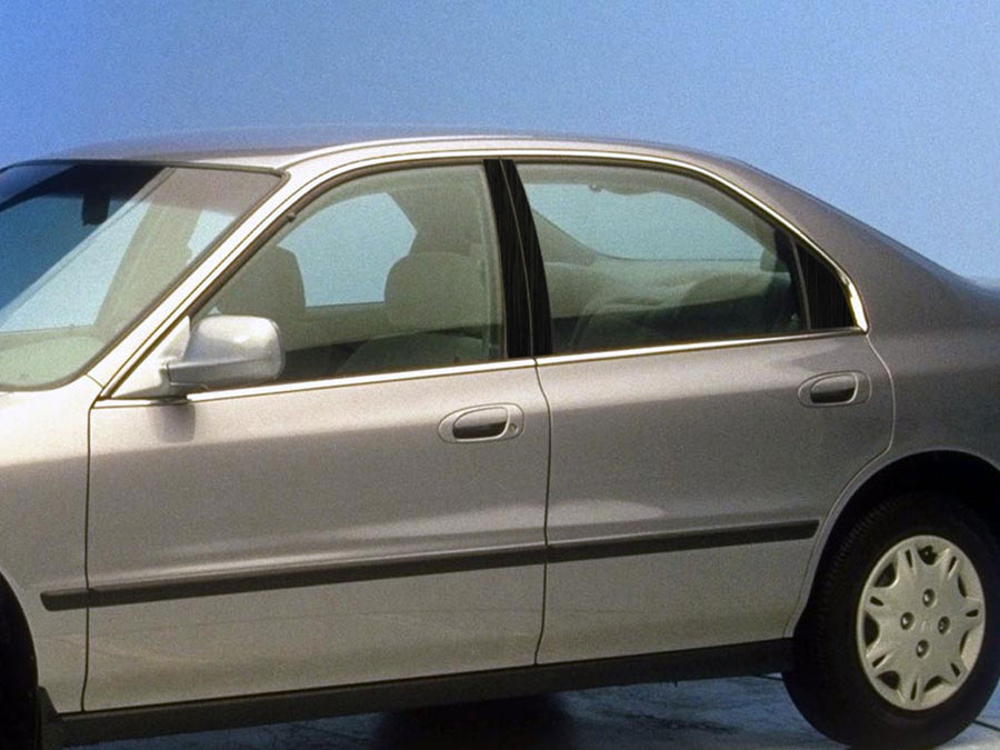 honda accord 1994-1997 (sedan) Brushed Aluminum Black Pillar Cover Diagram