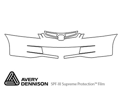 accord Avery Dennison Clear Bra Bumper Precut PPF Diagram