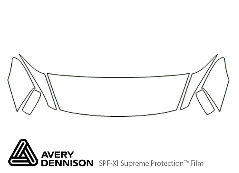 accord Avery Dennison Clear Bra Hood Precut PPF Diagram