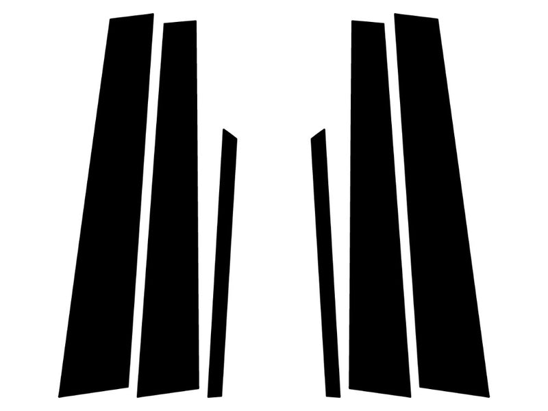 honda accord 2003-2007 (sedan) Matte Black Pillar Trim Diagram