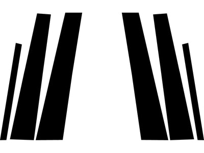 honda accord 2013-2017 (sedan) Brushed Aluminum Black Pillar Trim Diagram