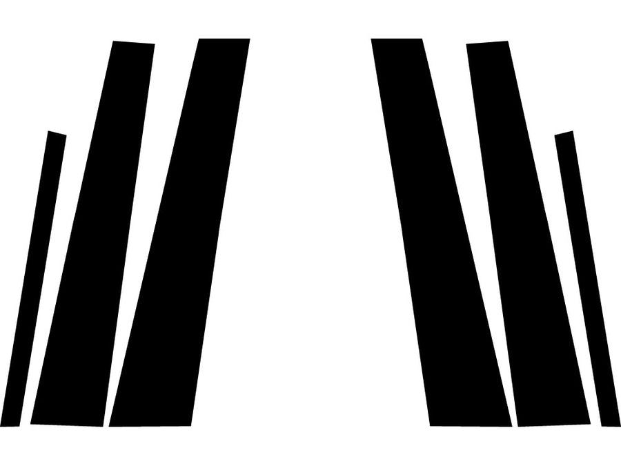 honda accord 2013-2017 (sedan) Brushed Aluminum Black Pillar Trim Diagram