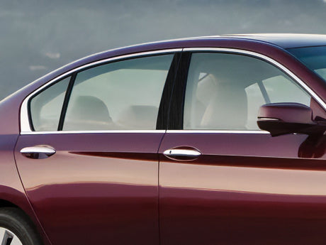 honda accord 2013-2017 (sedan) Brushed Aluminum Black Pillar Cover Diagram