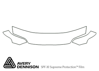 civic Avery Dennison Clear Bra Hood Precut PPF Diagram
