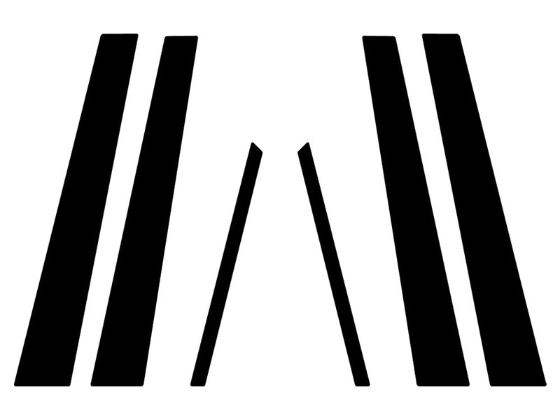 honda civic 1996-2000 (sedan) Matte Black Pillar Trim Diagram