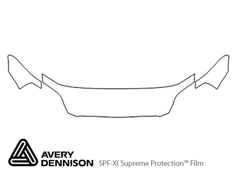 civic Avery Dennison Clear Bra Hood Precut PPF Diagram