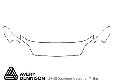 civic Avery Dennison Clear Bra Hood Precut PPF Diagram