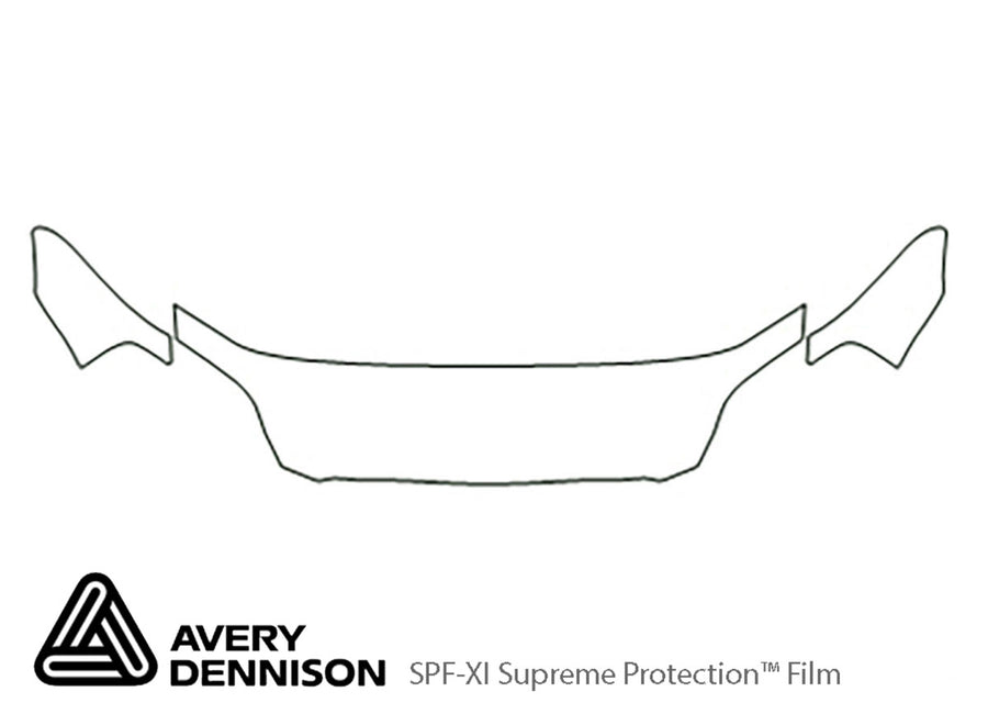 civic Avery Dennison Clear Bra Hood Precut PPF Diagram