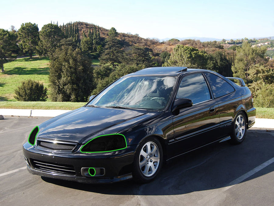 honda civic 1999-2000 Headlight Tint Location