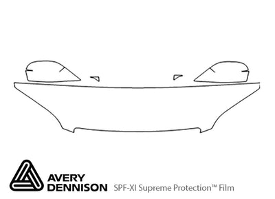 civic Avery Dennison Clear Bra Hood Precut PPF Diagram