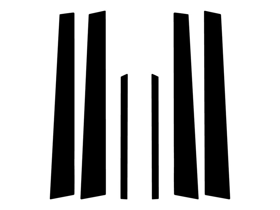 honda civic 2001-2005 (sedan) Brushed Aluminum Black Pillar Trim Diagram