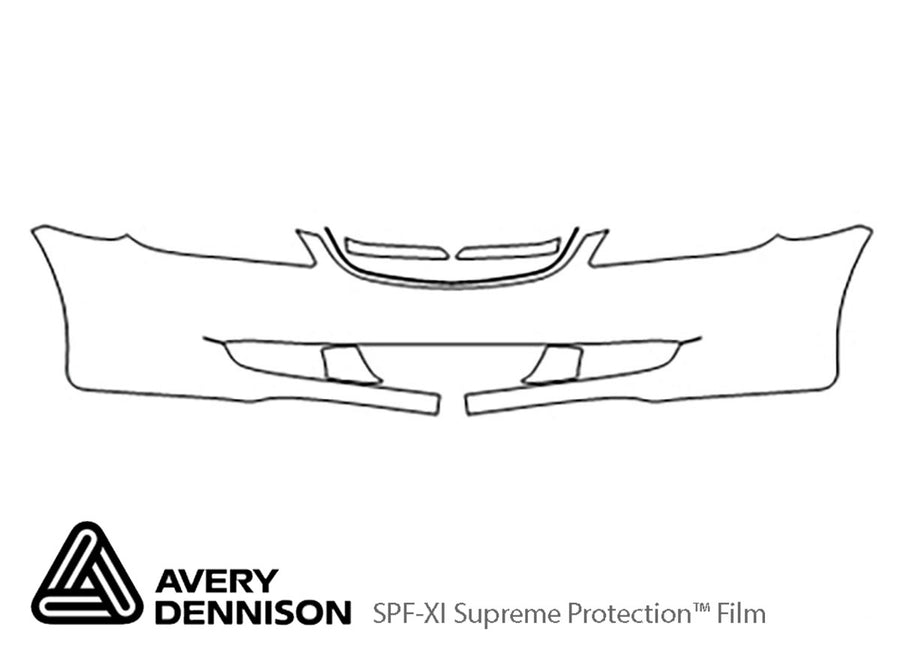 civic Avery Dennison Clear Bra Bumper Precut PPF Diagram