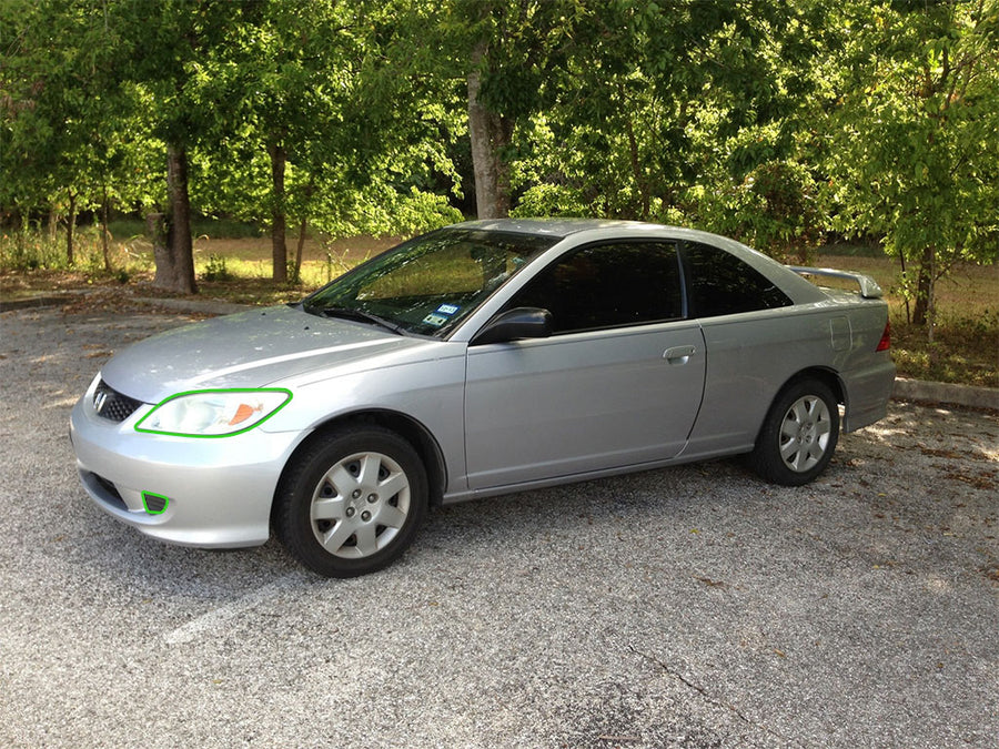 honda civic 2004-2005 Headlight Protection Installation Location