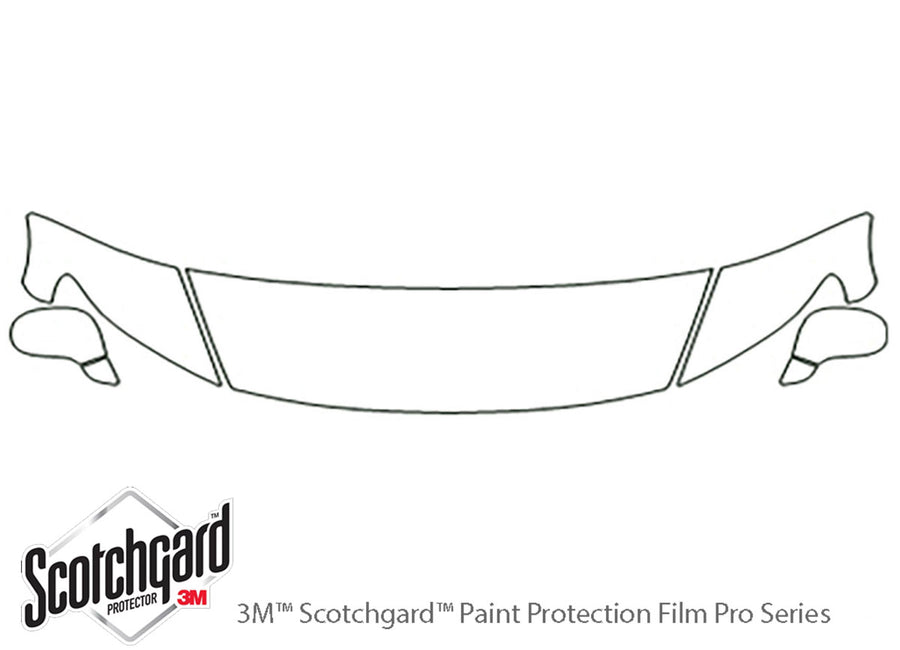 civic 3M Clear Bra Hood Precut PPF Diagram