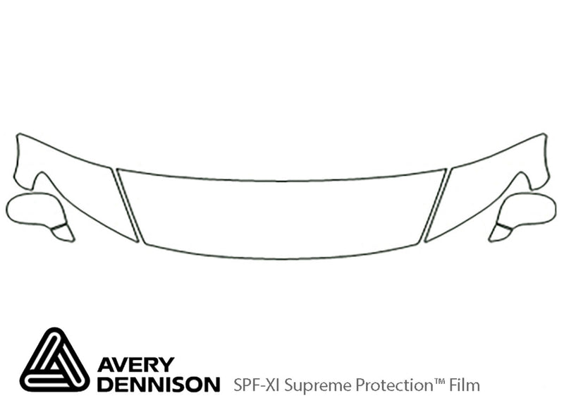 civic Avery Dennison Clear Bra Hood Precut PPF Diagram