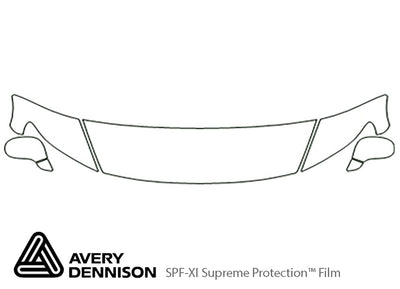 civic Avery Dennison Clear Bra Hood Precut PPF Diagram