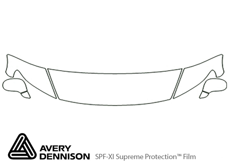 civic Avery Dennison Clear Bra Hood Precut PPF Diagram