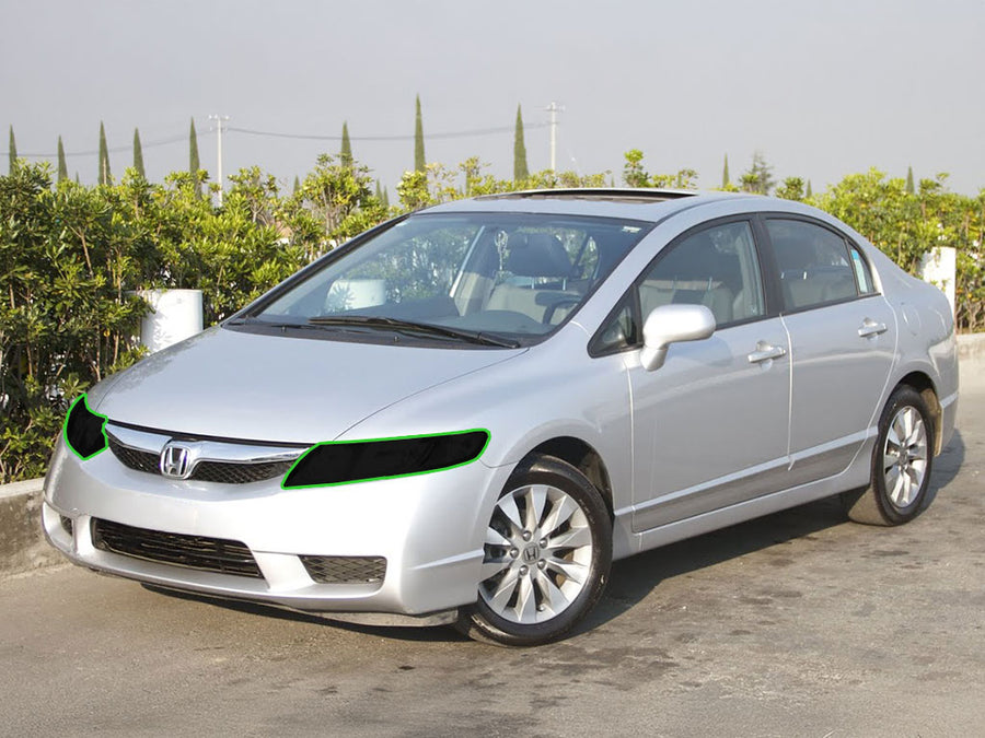 honda civic 2006-2011 (sedan) Headlight Tint Location