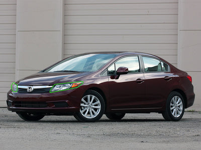 honda civic 2012-2012 (sedan) Headlight Protection Installation Location