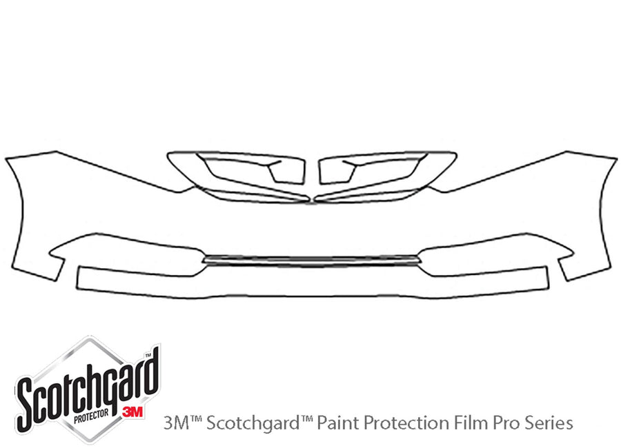civic 3M Clear Bra Bumper Precut PPF Diagram