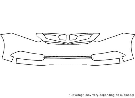 civic Avery Dennison Clear Bra Bumper Precut PPF Diagram