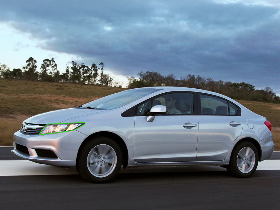 honda civic 2013-2015 (sedan) Headlight Protection Installation Location