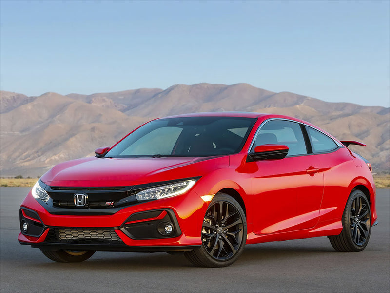 honda civic 2016-2023 (coupe) Brushed Aluminum Black Pillar Trim