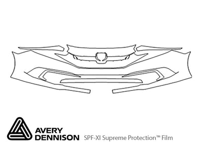 civic Avery Dennison Clear Bra Bumper Precut PPF Diagram